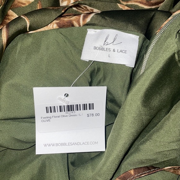 Sage green with brow and tan florals - Picture 6 of 6